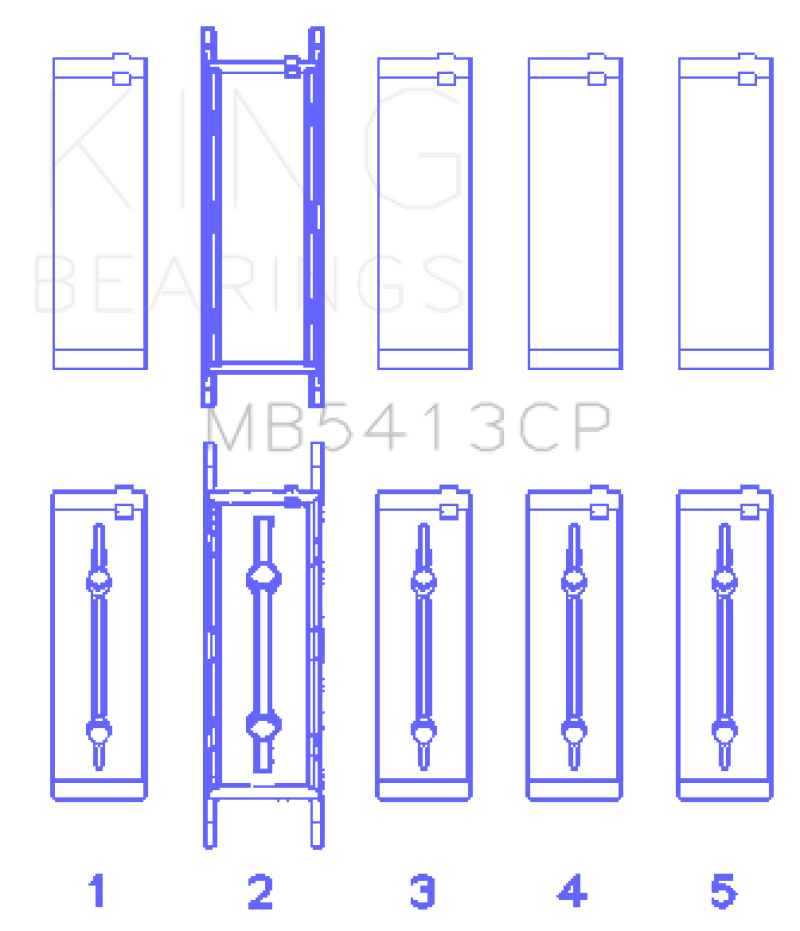 King General Motors 134 Crankshaft Main Bearing Set (Set of 10)