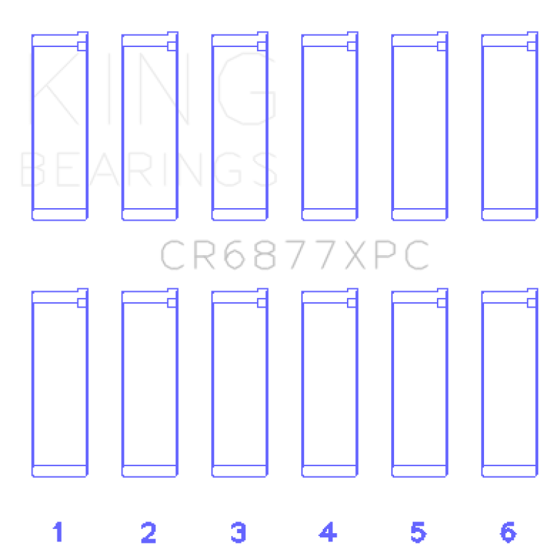 King Engine Bearings BMW S54B32 3.2L Coated Performance Rod Bearing Set of 6 (Size .026)