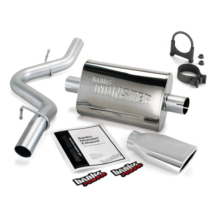 Banks Power 97-99 Jeep 2.5/4.0L Wrangler Slip Fit Cat Monster Exh Sys - SS Single Exh w/ Chrome Tip