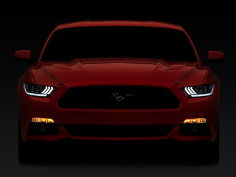 Raxiom 15-17 Ford Mustang GT350 GT500 LED Projector Headlights- Blk Housing (Clear Lens)