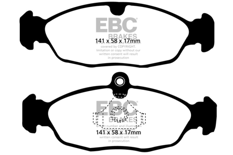 EBC 97-99 Aston Martin DB7 3.2 Supercharged Yellowstuff Rear Brake Pads