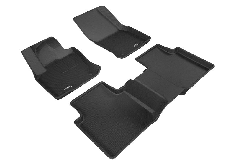 3D MAXpider 2018-2019 Volkswagen Tiguan w/ 5 Seat Kagu Front & Rear Floormats - Black