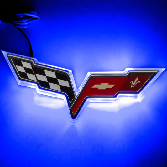 Oracle Chevrolet Corvette C6 Illuminated Emblem - Blue SEE WARRANTY