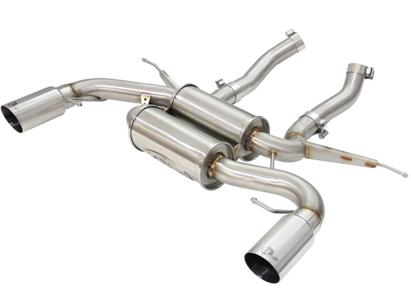 aFe MACHForce XP 2.5in Axle Back Stainless Exhaust w/ Polished Tips 07-13 BMW 335i 3.0L L6 (E90/92)