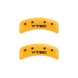 MGP 4 Caliper Covers Engraved Front & Rear Vtech Yellow Finish Black Char 2003 Honda Element