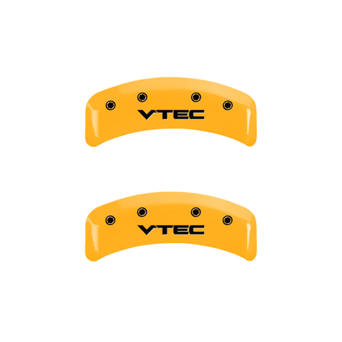 MGP 4 Caliper Covers Engraved Front & Rear Vtech Yellow Finish Black Char 2003 Honda Element