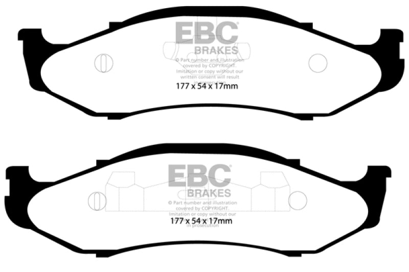 EBC 97-99 Jeep Cherokee 2.5 82mm High Rotors Ultimax2 Front Brake Pads