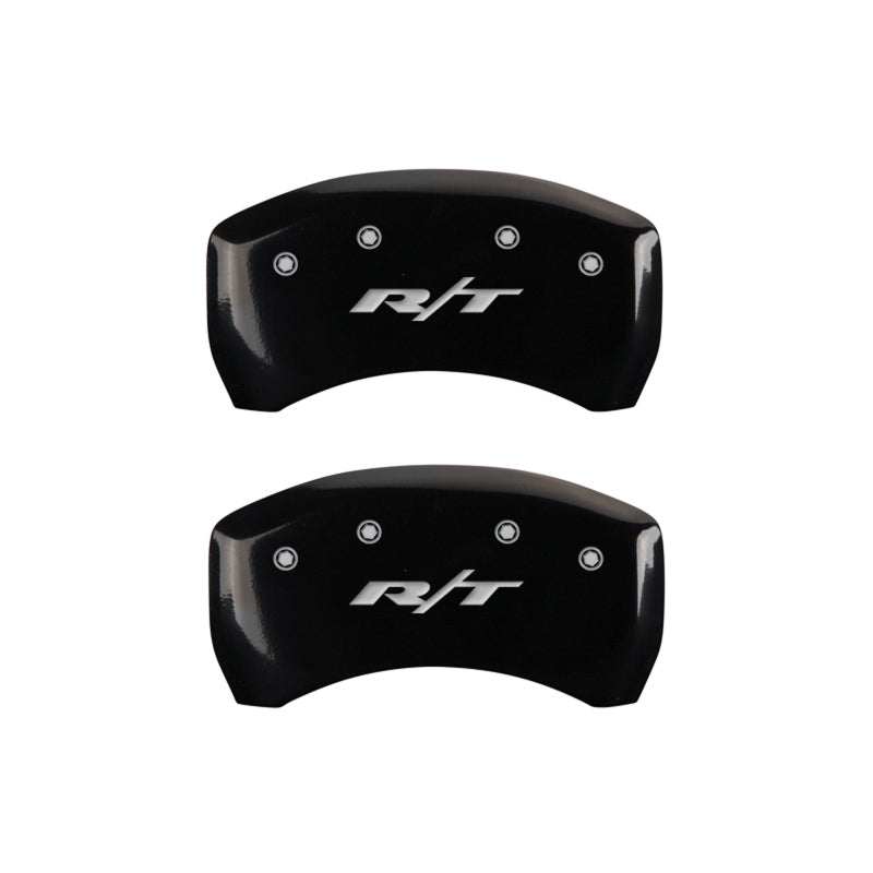 MGP 4 Caliper Covers Engraved Front & Rear RT1-Truck Black finish silver ch