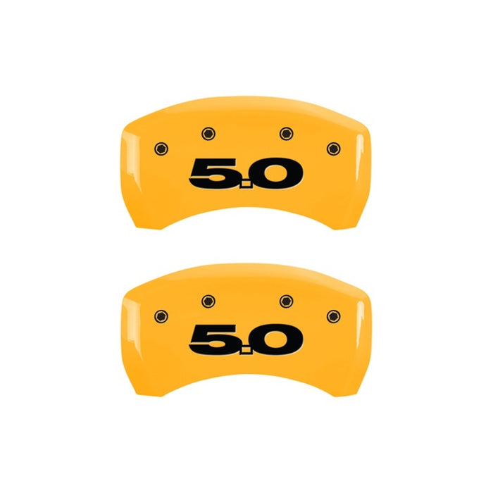 MGP Rear set 2 Caliper Covers Engraved Rear 50 Yellow finish black ch