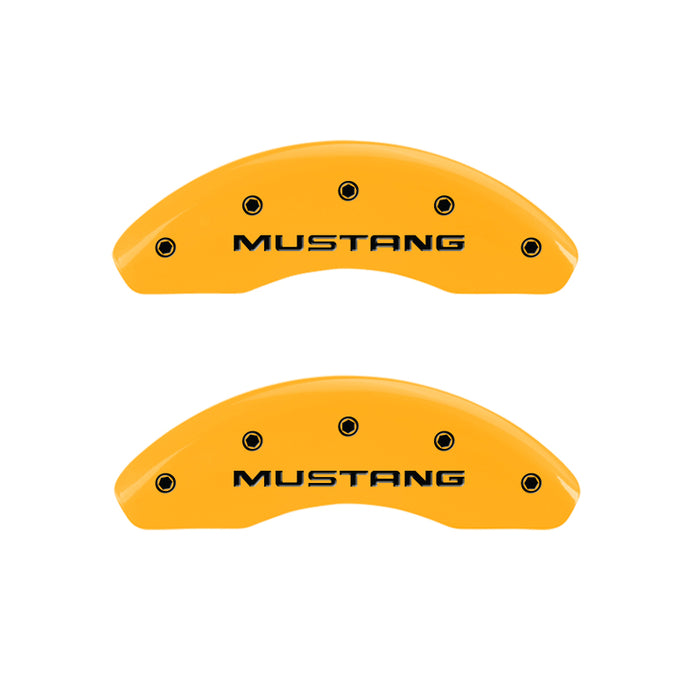 MGP 4 Caliper Covers Engraved Front Mustang Rear Sn95/Gt Yellow Finish Black Char 1997 Ford Mustang