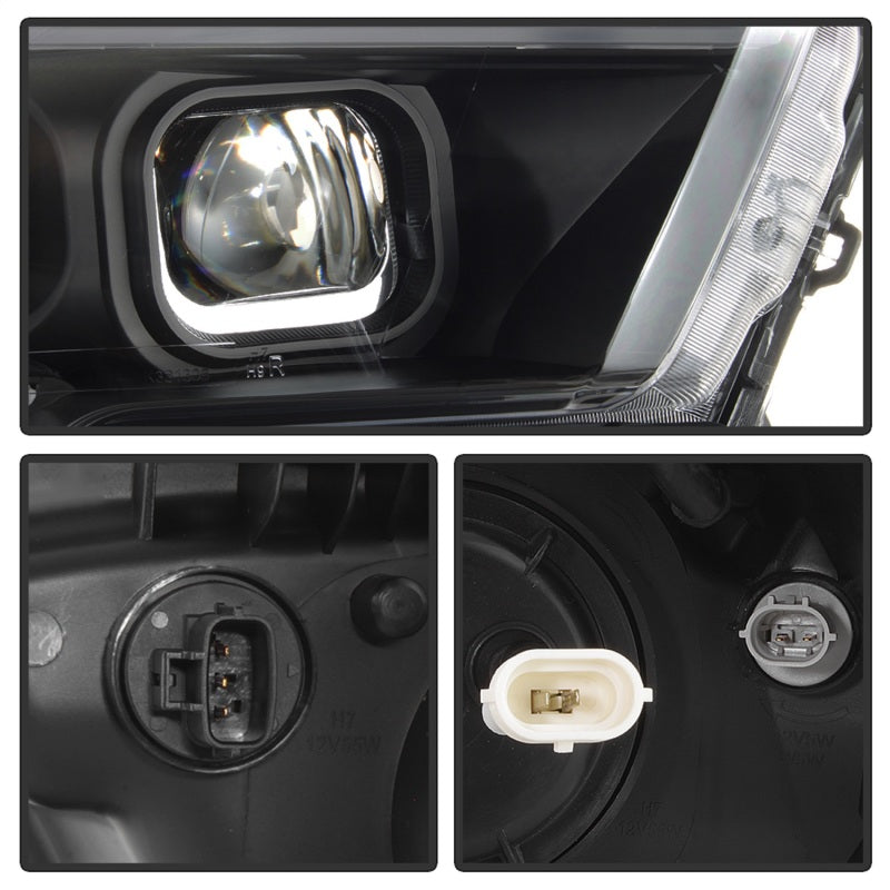 xTune 16-18 Toyota Tacoma SR/SR5 DRL Projector Headlights w/Turn Signal - Blk (PRO-JH-TTA16-SR-BK)