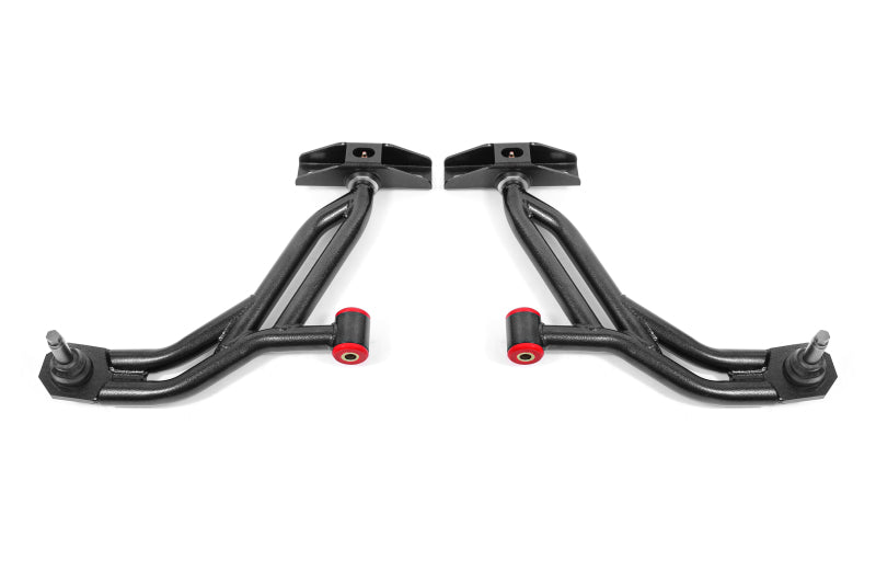 BMR 10-14 Ford Mustang Non-Adj. Lower A-Arms Delrin/Rod w/ 19mm Tall Ball Joint - Black Hammertone BMR Suspension