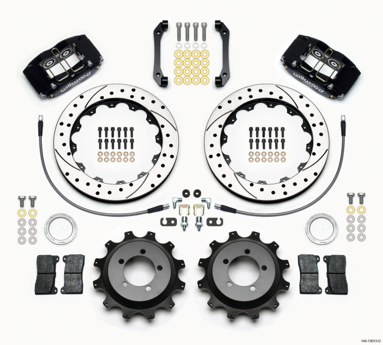 Wilwood Dynapro Radial Rear Kit 12.88in Drilled 2006-2007 Subaru WRX w/Lines