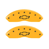 MGP 4 Caliper Covers Engraved Front & Rear Bowtie Yellow finish black ch