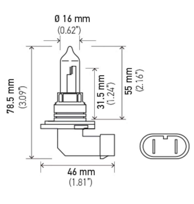 Hella Bulb 9005 12V 65W P20D T4 +50