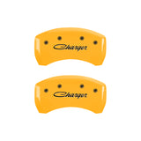 MGP 4 Caliper Covers Engraved F & R Cursive/Charger Yellow Finish Black Char 2006 Dodge Charger
