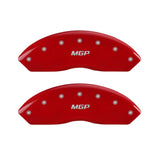 MGP 4 Caliper Covers Engraved Front & Rear MGP Red Finish Silver Characters 2017 GMC Acadia