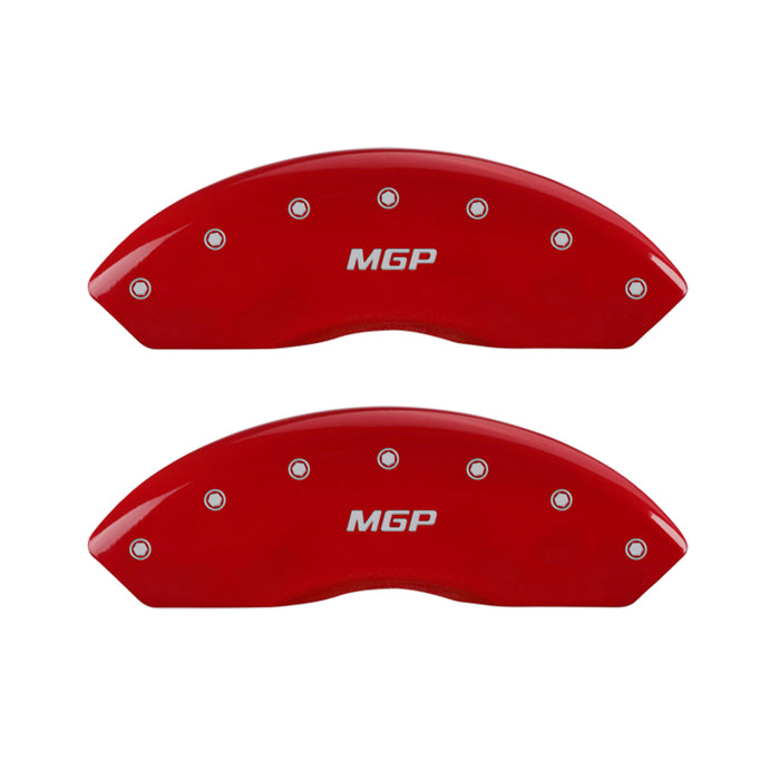 MGP 4 Caliper Covers Engraved Front & Rear MGP Red Finish Silver Char 2010 GMC Savana 3500