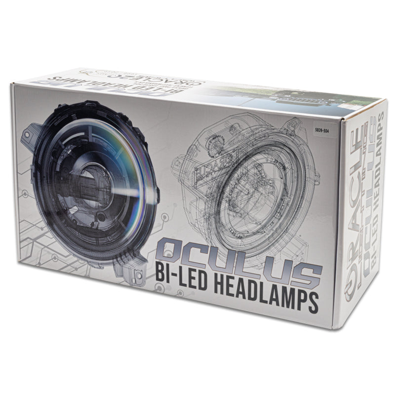 Oracle Oculus BiLED Projector Headlights for Jeep JL/Gladiator JT  Satin Silver 5500K