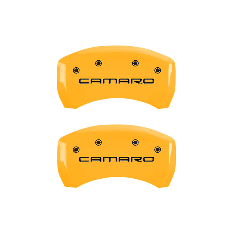 MGP 4 Caliper Covers Engraved F & R Gen 4/Camaro Yellow Finish Black Char 2000 Chevrolet Camaro