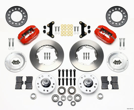 Wilwood Forged Dynalite Front Kit 11.00in Red 49-54 Chevy / 53-62 Corvette