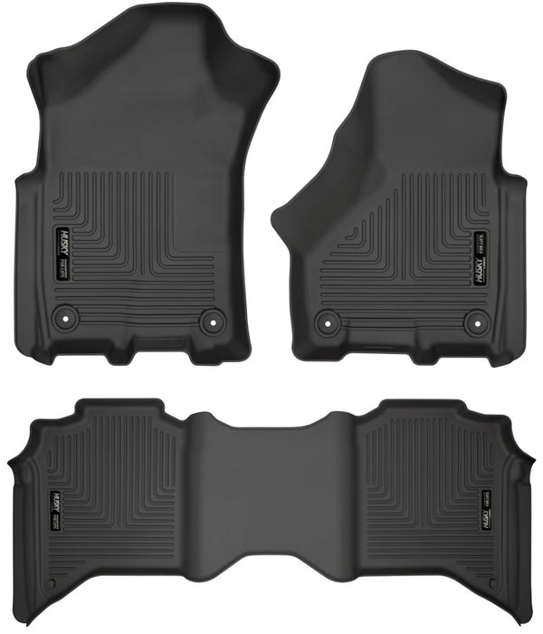 Husky Liners 19-21 Ram 2500/3500 Crew Cab Weatherbeater Black Front & 2nd Seat Floor Liners