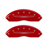 MGP 4 Caliper Covers Engraved Front & Rear Style 2/Chrysler Wing Red finish silver ch