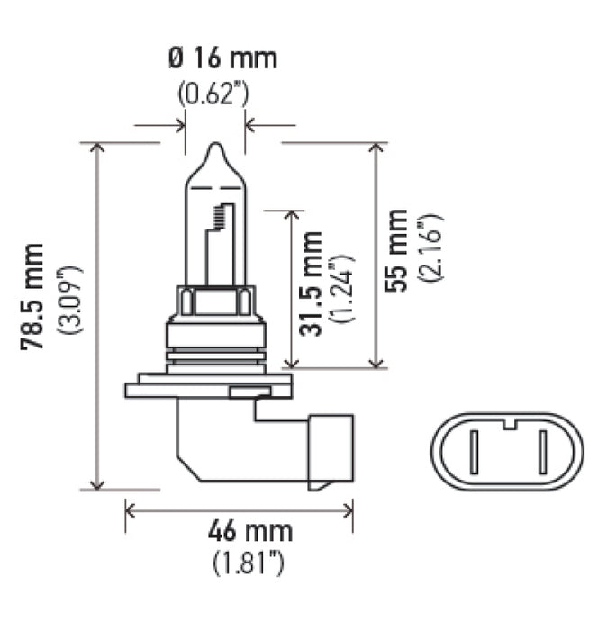 Hella Optilux HB3 9005 12V/65W XY Xenon Yellow Bulb