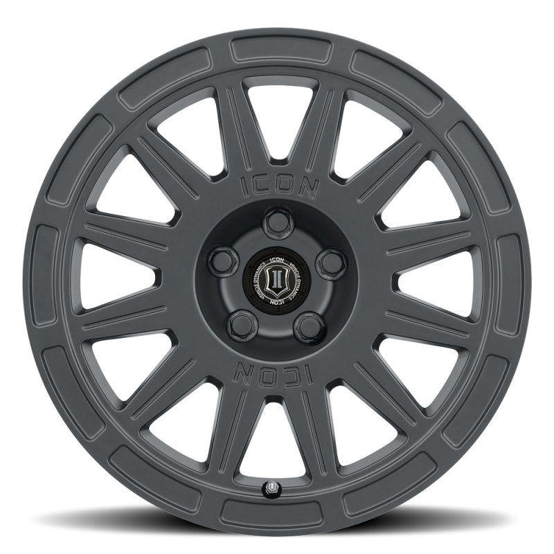 ICON Ricochet 15x7 5x100 15mm Offset 4.6in BS 56.1mm Bore Satin Black Wheel