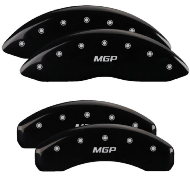 MGP 4 Caliper Covers Engraved Front & Rear MGP Black Finish Silver Char 2019 Nissan Armada