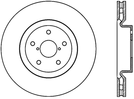 StopTech 05-17 Subaru WRX Cryo Drilled Sport Left Front Rotor