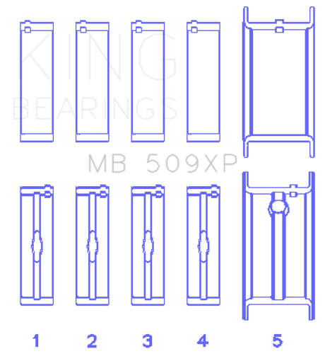 King Engine Bearings Chevrolet 400 V8 (Size +0.001) Main Bearing Set