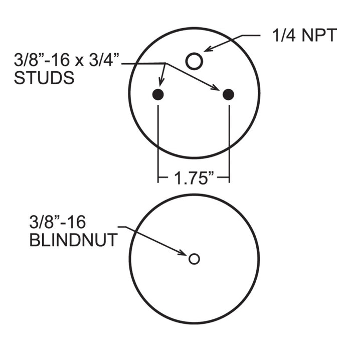 Firestone Ride-Rite Replacement Bellow 268C (For Kit PN 2173/2485/2410/2213/2223/2189) (W217606762)