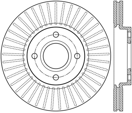 StopTech 2014 Ford Fiesta Left Front Disc Slotted Brake Rotor