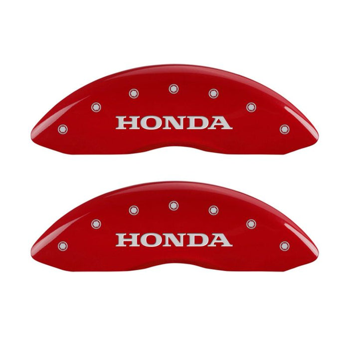 MGP 4 Caliper Covers Engraved Front & Rear Honda Red finish silver ch