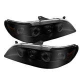 Spyder Honda Accord 98-02 1PC Projector Headlights LED Halo Amber Reflector Blk PRO-YD-HA98-AM-BK