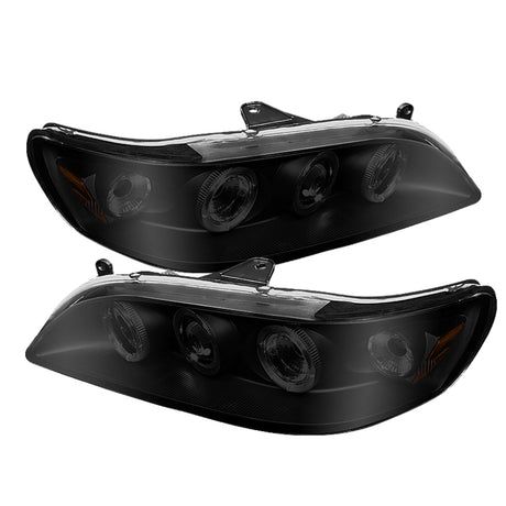 Spyder Honda Accord 98-02 1PC Projector Headlights LED Halo Amber Reflector Blk PRO-YD-HA98-AM-BK