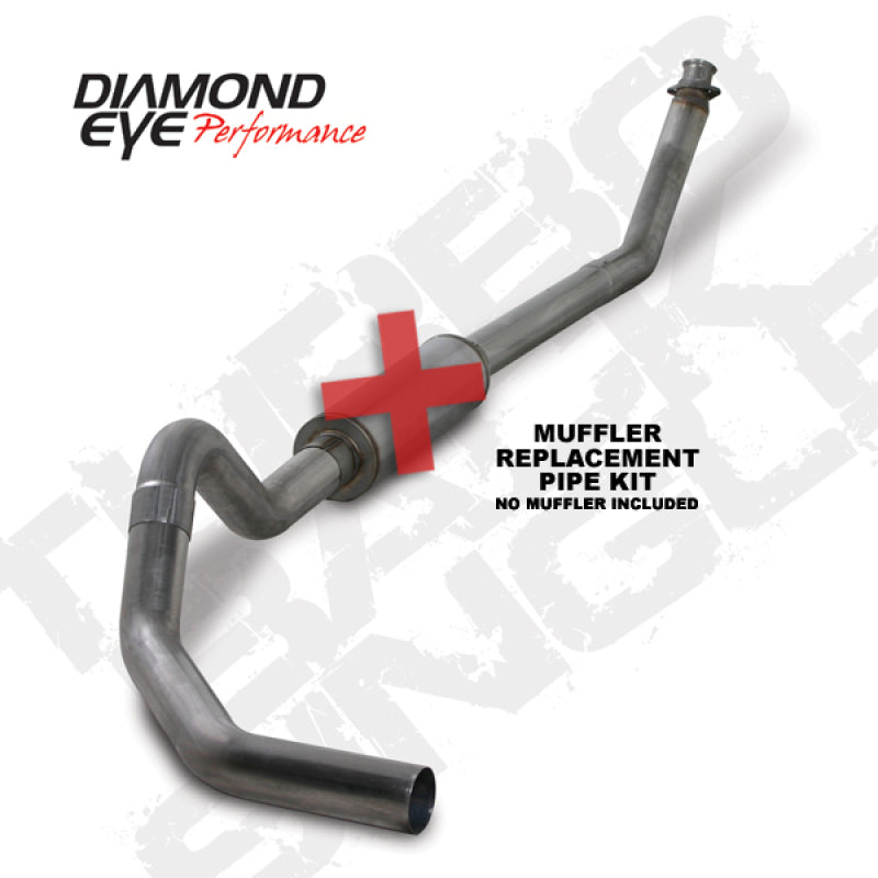 Diamond Eye KIT 4in TB MFLR RPLCMENT PIPE SGL SS: 98.5-02 DODGE CUMMINS 5.9L