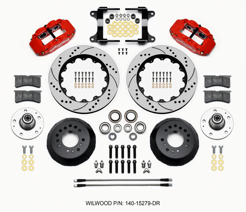 Wilwood Narrow Superlite 6R Front Hub Kit 14.00in Drill Red 82-92 Camaro//Firebird