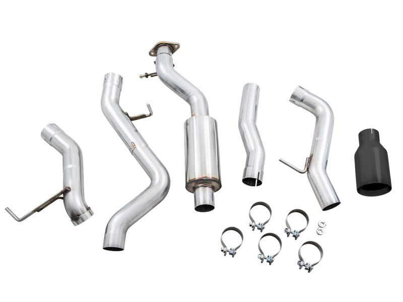 AWE Tuning 2021+ Ford Bronco 0FG Single Rear Exit Exhaust w/Diamond Black Tip & Bash Guard