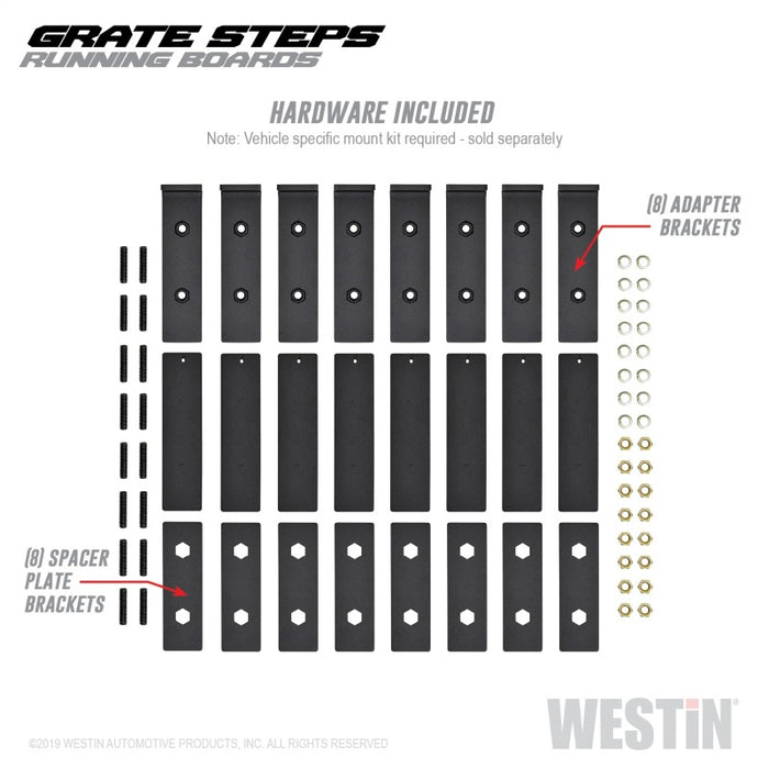 Westin Grate Steps Running Boards 90 in - Textured Black