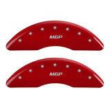 MGP 4 Caliper Covers Engraved Front and Rear: Red Powder Coat Finish, Silver Characters
