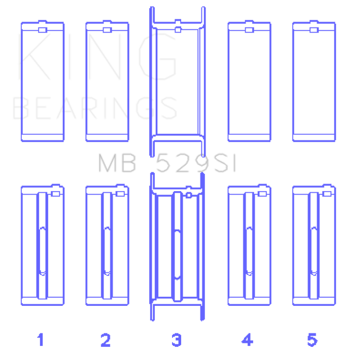 King Ford V8 221 Main Bearing Set