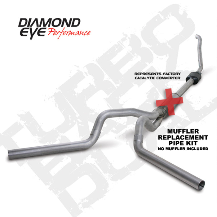 Diamond Eye KIT 4in TB MFLR RPLCMENT PIPEDUALALUM94-97 5 7 3L F250/F350 PWRSTROKE NFS