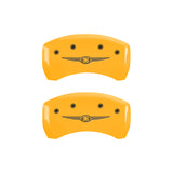 MGP 4 Caliper Covers Engraved Front & Rear Style 1/Chrysler Wing Yellow finish black ch
