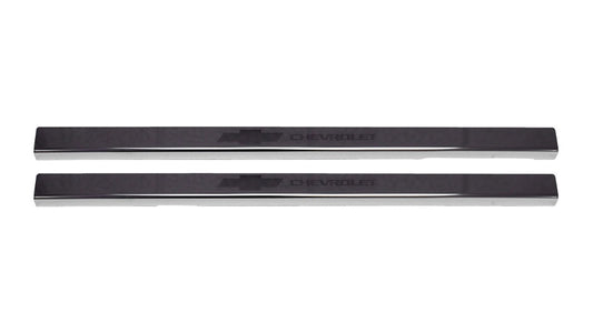 Putco 2020 Chevy Silv LD/HD Double/Regular Cab w/ Bow Tie Etching (2pcs) Black Platinum Door Sills