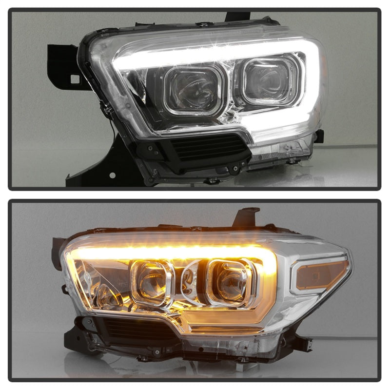 xTune 16-18 Toyota Tacoma SR/SR5 DRL Projector Headlights w/Turn Signal - Chrm (PRO-JH-TTA16-SR-C)