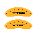 MGP 4 Caliper Covers Engraved Front & Rear Vtech Yellow Finish Black Char 2005 Honda Pilot