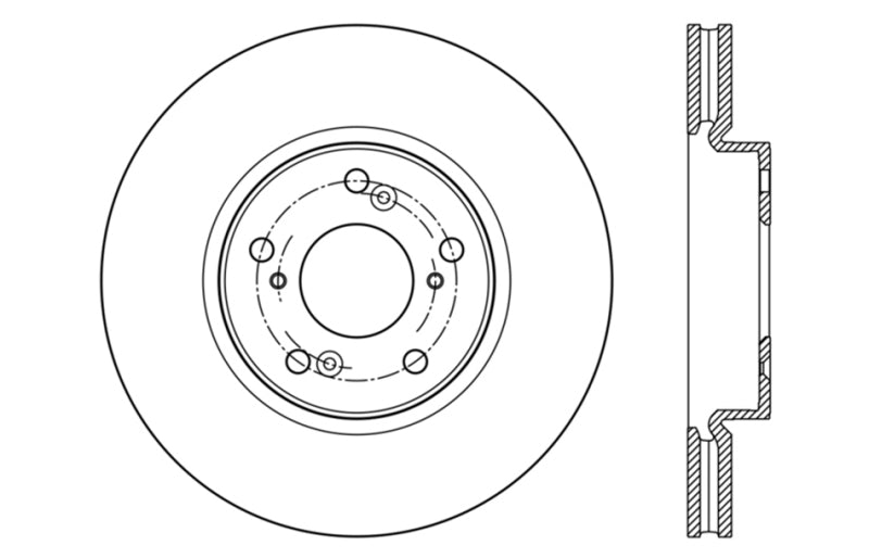 StopTech Drilled Sport Brake Rotor Front Right 13 Honda Accord Sport