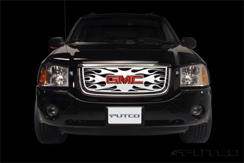 Putco 02-08 GMC Envoy w/ Logo CutOut Flaming Inferno Stainless Steel Grille